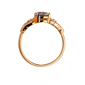 Золотое кольцо с цирконием куб. (01-19333941) фотография