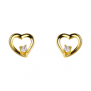 Золоті сережки з цирконієм куб. (01-200079141) фотографія