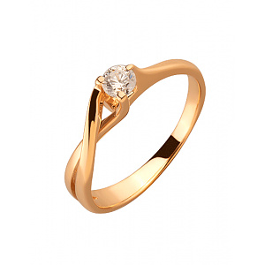 Золотое кольцо с цирконием куб. (01-200120241) фотография