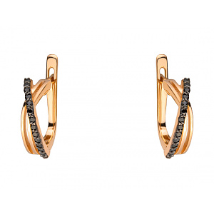 Золотые серьги с цирконием куб. (01-200191441) фотография