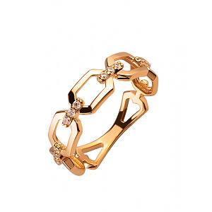 Золотое кольцо с цирконием куб. (01-200202541) фотография