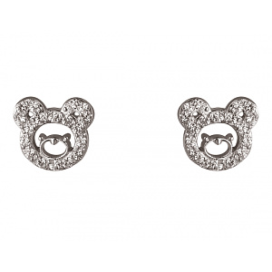 Золоті сережки з цирконієм куб. (01-200219041) фотографія