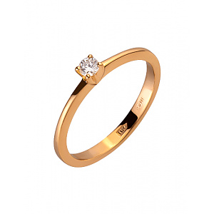 Золотое кольцо с бриллиантом (01-200237241) фотография