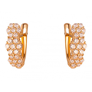 Золотые серьги с цирконием куб. (01-200331541) фотография