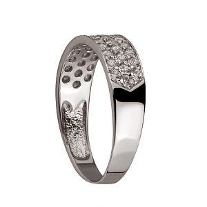 Золотое кольцо с цирконием куб. (01-200388341) фотография