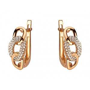 Золотые серьги с цирконием куб. (01-200443841) фотография