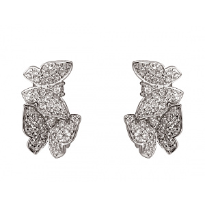 Золотые серьги с цирконием куб. (01-200465941) фотография