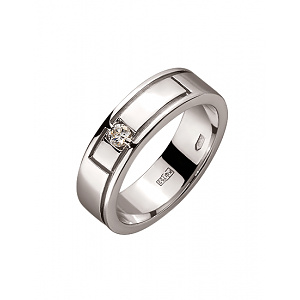 Золота обручка з діамантом (01-200468441) фотографія