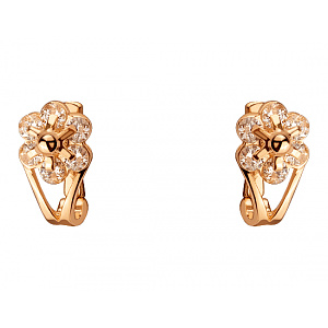 Золотые серьги с цирконием куб. (01-200510841) фотография