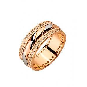 Золотое обручальное кольцо  с цирконием куб. (01-200573441) фотография