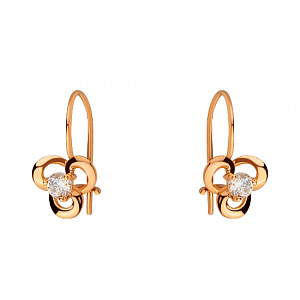 Золотые серьги с цирконием куб. (01-200581641) фотография