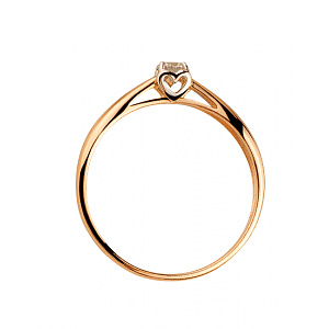 Золота каблучка з діамантом (01-200599941) фотографія