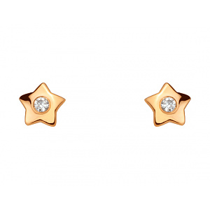 Золотые серьги с фианитом (цирконием куб.) (01-200755441) фотография