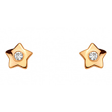 Золотые серьги с фианитом (цирконием куб.) (01-200755441)