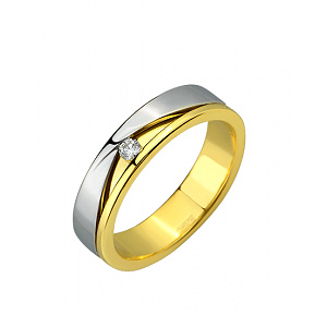 Золотое  кольцо с бриллиантом (01-200781041) фотография