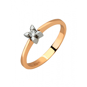 Золотое кольцо с бриллиантом (01-200819341) фотография