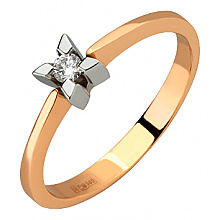 Золотое кольцо с бриллиантом (01-200819341)