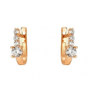 Золоті сережки з фіанітом (цирконієм куб.) (01-200841841) фотографія