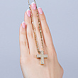 Золотой крестик с камнями Swarovski 9б_п-154 фотография 5