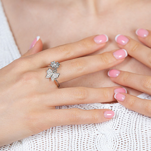 Золотое кольцо с бриллиантами (2б_к-233) фотография