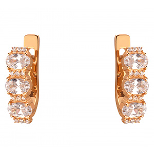 Золотые серьги с циркониями (8с-149) фотография