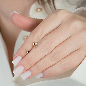 Золотые серьги с фианитами (кубическим цирконием) (1б_с-245) фотография