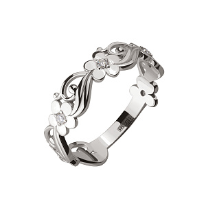 Золота каблучка з фіанітами (2б_к-314) фотографія