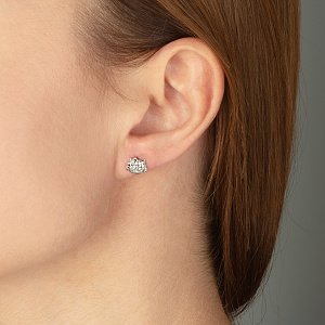 Золоті сережки з цирконіями (2б_с-272) фотографія