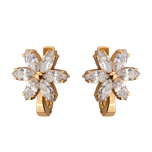 Золотые серьги с фианитами (1с-148) фотография