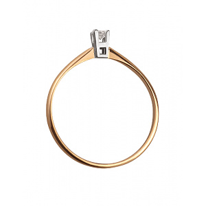 Золотое кольцо с бриллиантом (01-18375442) фотография