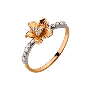 Золота каблучка з цирконієм куб. (01-19064242) фотографія