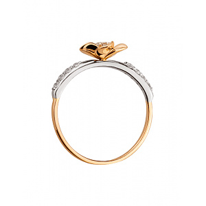 Золота каблучка з цирконієм куб. (01-19064242) фотографія