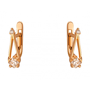 Золотые серьги с цирконием куб. (01-200041342) картинка Золотые серьги с цирконием куб. (01-200041342) фотография