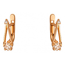 Золотые серьги с цирконием куб. (01-200041342) Золотые серьги с цирконием куб. (01-200041342)