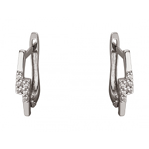 Золоті сережки з цирконієм куб. (01-200092642) фотографія