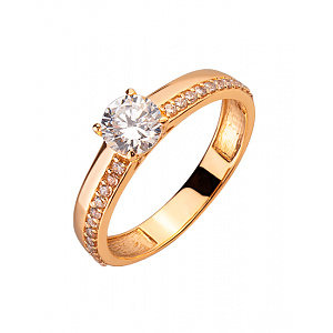Золота каблучка з цирконієм куб. (01-200291142) фотографія