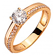 Золота каблучка з цирконієм куб. 01-200291142 фотографія 1