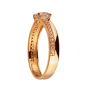 Золота каблучка з цирконієм куб. (01-200291142) фотографія