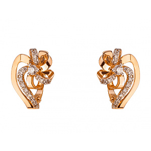 Золотые серьги с цирконием куб. (01-200323842) фотография