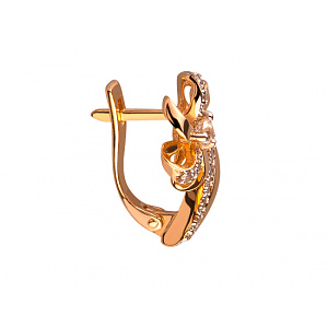 Золотые серьги с цирконием куб. (01-200323842) фотография