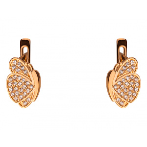 Золотые серьги с цирконием куб. (01-200331542) фотография