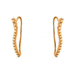 Золотые серьги с цирконием куб. (01-200374242) фотография