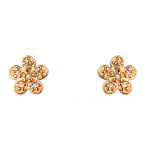 Золотые серьги с цирконием куб. (01-200395342) фотография