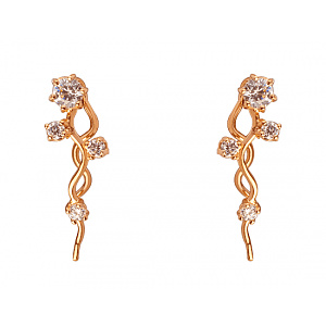 Золоті сережки з цирконієм куб. (01-200449142) фотографія