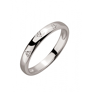 Золота обручка з діамантами (01-200530742) фотографія