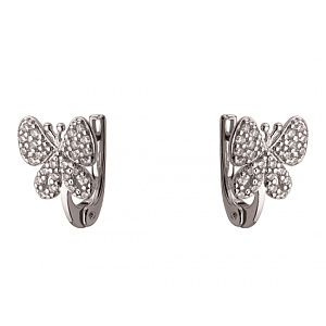 Золоті сережки з цирконієм куб. (01-200573442) фотографія