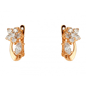 Золоті сережки з цирконієм куб. (01-200603042) фотографія