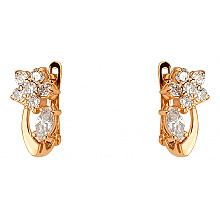 Золоті сережки з цирконієм куб. (01-200603042)