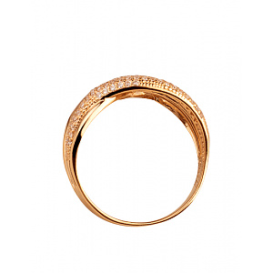 Золота каблучка з фіанітом (цирконієм куб.) (01-200627442) фотографія
