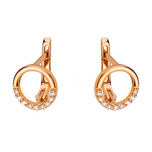 Золотые серьги с фианитом (цирконием куб.) (01-200761642) фотография